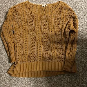 Mustard tan netted sweater